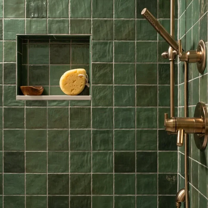 Refined bathroom renovation with natural textures and custom details by Armitage Interiors, Solebury